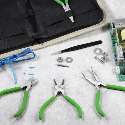 SPEEDWOX 6Pcs Mini Pliers Set with Case Include Flat Nose Pliers End Cutting Pliers Bent Nose Pliers Diagonal Pliers Lineman's Pliers Needle Nose Pliers with 2 Tweezers for Making Crafts, Repairing in Kuwait