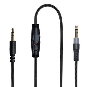 QJYTH Replacement Cable Cord Compatible with Kingston Hyperx Cloud Alpha and Cloud Mix Gaming Headset, Headset Audio 3.5mm Cable with Inline Mute & Volume Control (No Inline Mic, Black)