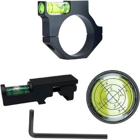 1 Inch Scope Leveling Kit Includes 1 inch Tube Anti-Cant Bubble Level + Picatinny Rail Mount Level + Bullseye Circular Bubble Level