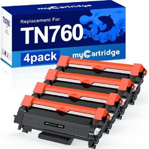 myCartridge TN760 Toner for Brother Printer TN760 TN730 Compatible Replacement for Brother TN760 TN730 TN-760 TN-730 for MFC-L2710DW MFC-L2750DW HL-L2370DW Printer,4 Pack Toner TN-730/TN-760