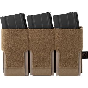 PETAC GEAR Triple Magazine Pouch |Elastic Kangaroo Rifle Mag Holster| 5.56/9mm Magazines Holder Pocket with Hook Panel