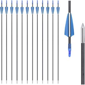 Fiberglass Archery Target Arrows 24 Inch for Youth Children Women Beginner Shooting Practice with Compoud Recurve Bow …