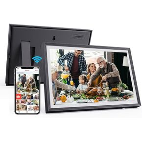 10.1 Inch WiFi Smart Digital Picture Frame, Compatible Frameo APP Digital Photo Frame, 1280x800 HD IPS Touch Screen Photo Frame Electronic, 32GB Memory, Share Photos/Videos Instantly via Frameo App