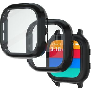 OWKEY Compatible with Gabb Watch Screen Protector, 3Pack Tempered Glass Screen Protector & Hard PC Protective Bumper for Kids (NOT Compatible with Gabb Watch 3)