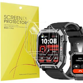 Compatible for Blackview Military Smart Watch Screen Protector, [6 Pack] Lamshaw Full Coverage TPU Clear Film Compatible for Blackview W60 2.01", IOWODO W60 Military Smart Watch (6 Pack, Compatible for Blackview W60)