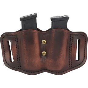 1791 Gunleather 2.2 Mag Holster - حقيبة ماج مزدوجة للأكواب المزدوجة، وحقيبة مجلة OWB للأحزمة - البني الكلاسيكي، والأسود الخفي، والأسود والبني، والبني المميز