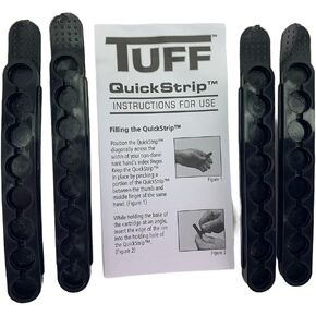 TUFF Quick Strips - Set of 4- Flexible 8 Rounds Each QuickStrip- Fits 38 357 6.8mm 40sw. Speed up Your Revolver Reload. Compact Way to Carry Extra Rounds