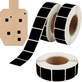 3000 Pieces/ 3 Rolls Square Target Pasters for Shooting Target Stickers Self Adhesive for Shooting Range Practice Shooting Cardboard Targets Paper
