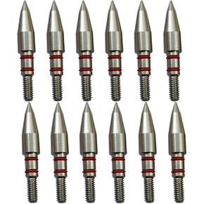 100/125/150/175/200 Grains Stainless Steel Archery Field Points, Arrow Target Field Points in Archery Field Tips and Broadheads 1 Dozen 12 PCS (T 9/32″-100grains)