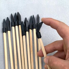 25Pcs Small Game Arrow Heads, Black Soft Rubber Practice Arrowhead Safety Glue On Target Arrow Tips for Shooting Practice Hunting Game Arrows and Parts