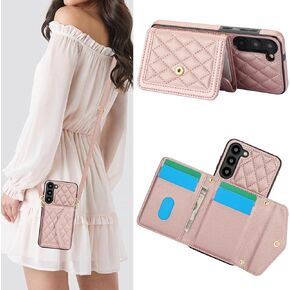 for Samsung Galaxy A15 5G Crossbody Wallet Case for Women, PU Leather Card Slot Phone Case with Cash Pocket Kickstand Purse Lanyard Case Cover for Samsung Galaxy A15 5G.Pocket Black