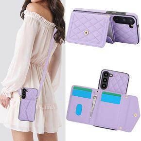 for Samsung Galaxy A15 5G Crossbody Wallet Case for Women, PU Leather Card Slot Phone Case with Cash Pocket Kickstand Purse Lanyard Case Cover for Samsung Galaxy A15 5G.Pocket Black
