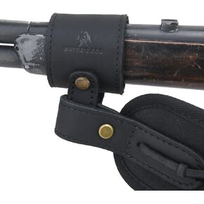 Adjustable Holster Leather Gun Sling Barrel Mount for Not Drilling Wood of Your Rifle or Shotgun