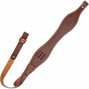 TOURBON Leather Rifle Sling with Swivels, Adjustable Gun Sling with Ammo Holder, 3 Round Shell Cartridge Belt