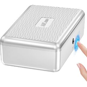 Biometric Fingerprint Storage Box, Portable Jewelry Cash Safe Storage Box, Rechargeable Lock Box for Car Home Office Travel (Pink)