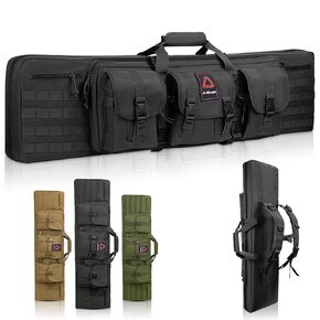 Double Long Rifle Case, [American Classic] Tactical Gun Case for Rifle & Multi-Function Durable Rifle Bag, Lockable Gun Bag Protects Carbine and Pistol (Multicam Black, 42 Inch)
