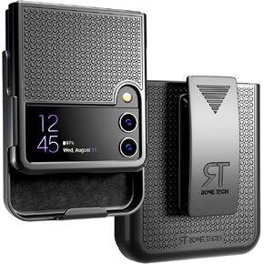 for Samsung Galaxy Z Flip 3 Case with Belt Clip Holster, Kickstand Slim Cover Phone Case for Galaxy Z Flip 3 - Black