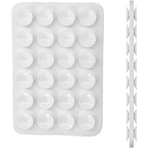 Silicone Suction Phone Case Mount, Adhesive Phone Accessory Strong Grip Holder, Sticky Hands-Free Phone Suction Cup Mirror Shower Phone Holder for Selfies and Videos （White）
