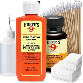 Gun Cleaning Kit with Oil and Cleaner - Incl. Gun Bore Cleaner 2 Oz + Lubricating Oil 2.25 Oz with Precision Oil Applicator + Gun Cleaning Patches 40 Pcs + Gun Cleaning Swabs 100 Pcs