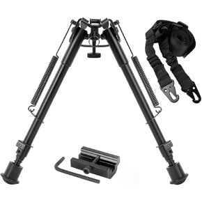 Gogoku Bipod & Sling Combo with Adapter Mount Hunting 9 to 13 Inches Bipod for 20mm Rail or M-Rail