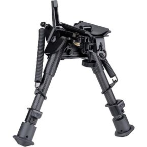 6-9 Inch Tactical Swivel Bipod Foldable Notched Legs Pivot Tilt with S Lock Lever (Carbon Fiber)