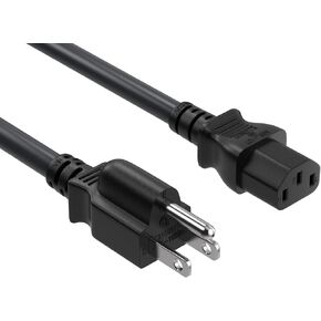 CableLeader 1.5ft 18 AWG Universal Power Cord IEC320 C13 to NEMA 5-15P, Extension Power Cord, Compatible with Computers, Monitors, Printers & TVs, Black