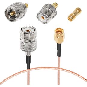 Anina 3.2 Ft SMA to PL259 SO239 RF Coaxial Cable + 3pcs Adapter Kit SMA to UHF Male/Female RG316 Coax Cable Wire for RF Applications/Walkie Talkie/CB Radio/Handheld Radio Antenna