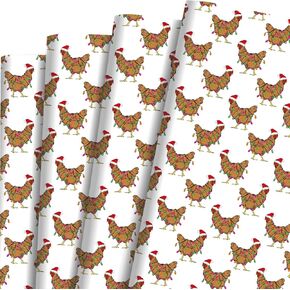 Bolsome 12 Sheets Christmas Wrapping Paper Dancing Skeleton with Christmas Hat Gothic Gift Wrapping Paper for Christmas Party DIY Crafts, 19.7 x 27.5 inches
