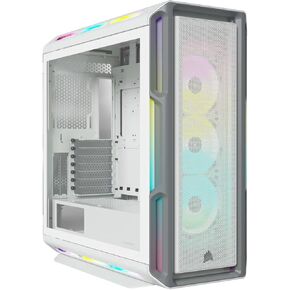CORSAIR iCUE 5000T RGB Mid-Tower ATX PC Case-208 Individually Addressable RGB LEDs-Fits Multiple 360mm Radiators-Easy Cable Management-3 Included CORSAIR LL120 RGB Fans- White