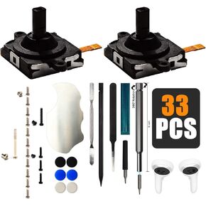 2 Pack Joystick Replacement for Oculus Quest 2 Controller Thumb Stick Replacement for Meta Quest 2 Left/Right Joystick Analog with Screws,6 Thumbstick Caps,Adhesive,Tools