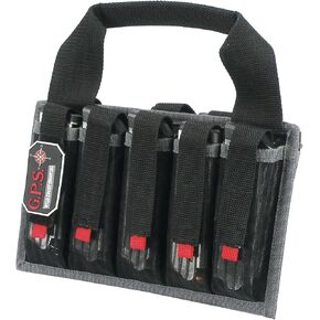 G5 Outdoors G.P.S Pistol Magazine Tote with Adjustable Hook and Loop Locking Tabs - Holds 10 Magazines - Durable Lightweight Portable Shooting Accessory,Black