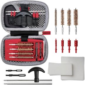 Real Avid Handgun Cleaning Kit: All in One 13 Piece Pistol Cleaning Kit With Cleaning Rod, Bore Brushes, Gun Cleaning Jags & Gun Cleaning Patches For .22 .357 9MM .38 .40 .44 & .45 Caliber Handguns