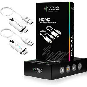 Wireless HDMI Transmitter Receiver – 1080P 60HZ Portable Ultra-Lightweight HDMI Wireless Extender for Video Projector, Laptop, PC – 30m Range HDMI Extender Compatible with All OS