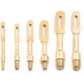 6 Pack Solid Brass Slotted Tip Gun Jag Patch Holder for Rifle/Handgun/Pistol