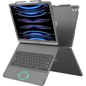 GGH Touch for iPad Keyboard Case Air 13 (M2) 2024 &12.9 iPad Pro (4th, 3rd Gen),360° Rotatable Protective Cover Multi-Touch Trackpad Keyboard Case with Pencil Holder