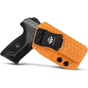Ruger Security 9 Holster IWB Kydex Holster Custom Fit: Ruger Security 9 Pistol Case- Inside Waistband Carry - Adj. Cant Retention - Cover Mag-Button - No Wear - No Jitter