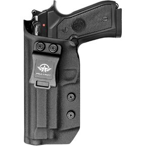 Beretta 92FS 92A1 96A1 Holster IWB / OWB Kydex Holster For Beretta 92 FS / 92 A1 / 96 A1 Pistol Accessories- Inside / Outside Waistband Concealed Carry - Adj. Width Height Retention Cant, Cover Mag-Button, Entrance Widened
