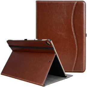 for iPad Pro 12.9 Inch Case 2017/2015 (Old Model,1st & 2nd Generation), Premium PU Leather Business Folio Cover with Auto Wake/Sleep, Document Card Slot, Multiple Viewing Angles,Brown