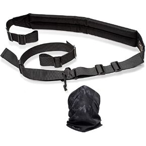 Flexible Two Point Rifle Sling — Extra Long, Adjustable, Shoulder Padded and Versatile — Made of High Density Nylon Metal Hook — Incl. Bandana and 2 Skill Improvement eBooks