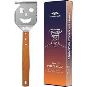 Grill Spatula for Outdoor Grill, 7-in-1 BBQ Spatula for Grill, 17 Inch Long Barbecue Tool, Perfect BBQ Gifts for Men (Color Box Packaging)