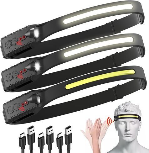 Headlamp Rechargeable, 14 LED 22000 High Lumen Super Bright Head Lamp with Red Light, Waterproof Lightweight Head Light, 8+2 Modes Forehead Head Flashlight for Outdoor Running Hiking Camping Gear in Saudi Arabia