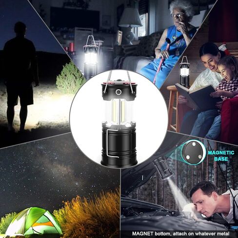 4 Pack Lantern Camping Essentials Lights, Led Flashlight for Power Outages, Tent Lights for Emergency, Survival Gear and Supplies for Hurricane, Rechargeable and Battery Powered Operated Lamp in Saudi Arabia
