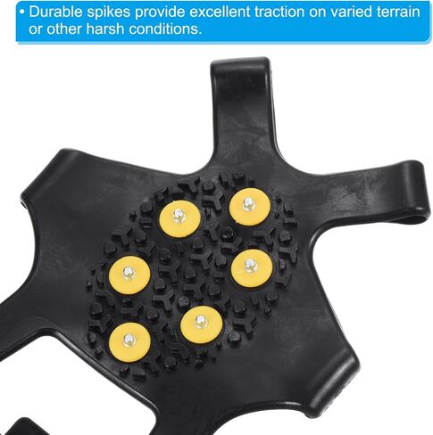 PATIKIL Ice Cleats, Anti-Slip Snow Traction Cleat 10 Steel Studs Crampons Universal Gripper Spikes Claw for Shoes and Boots in Saudi Arabia