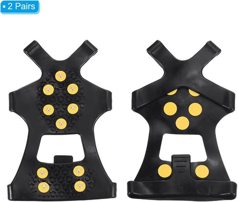 PATIKIL Ice Cleats, Anti-Slip Snow Traction Cleat 10 Steel Studs Crampons Universal Gripper Spikes Claw for Shoes and Boots in Saudi Arabia