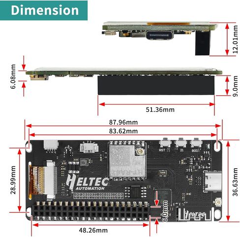Vision Master E290 Development Board with 2.9" E-Ink Display Screen, SX1262 Chip BLE WiFi ESP32-S3R8 LoRa Module Compatible with Arduino PlatformIO Micpython Meshtastic Raspberry PI IoT（902-928MHz in Saudi Arabia