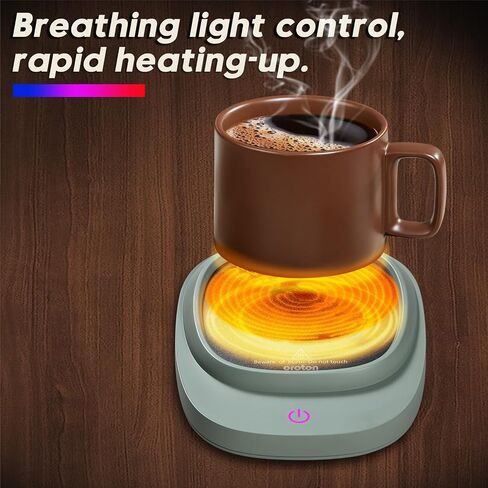 Mug Warmer for Coffee and Tea, Cup Warmer for Desk with Auto Shut Off,3 Temperature Settings, Smart Coffee Warmer Plate in Your Home & Office(Green)(No Mug) in Kuwait