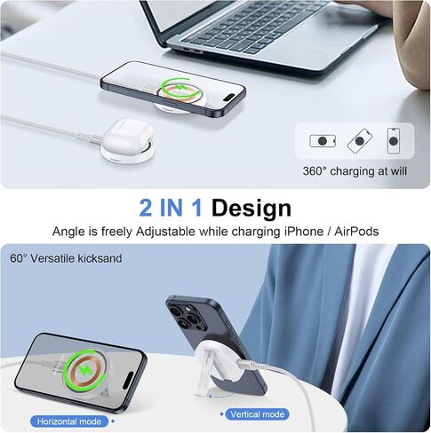 Magsafe Charger Android Magnetic Wireless Charger Samsung Fast Charging for Samsung Galaxy S24 Ultra Plus S23 FE S22 S21, Pixel 9Pro/8/7/6/5, 15W Wireless Charging Pad Stand Station+20W Type-C Adapter in Saudi Arabia