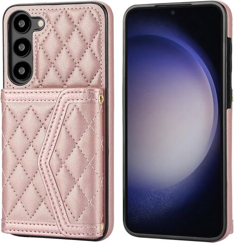 for Samsung Galaxy A15 5G Crossbody Wallet Case for Women, PU Leather Card Slot Phone Case with Cash Pocket Kickstand Purse Lanyard Case Cover for Samsung Galaxy A15 5G.Pocket Black in Kuwait