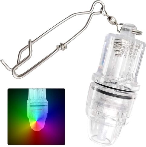 AGOOL Fishing Light Underwater,2pcs Deep Drop Lights LED Underwater Lights Night Fishing Light Green Fishing Light with Stainless Steel Long Line Clip Fish Attracting Light Super Bright 2,100 ft in Kuwait