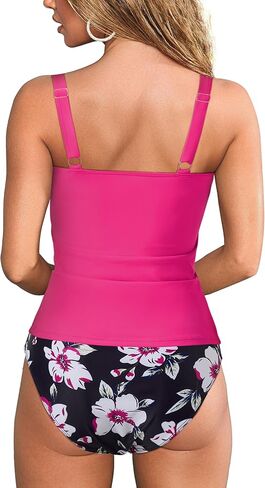 MOOSLOVER Women Sexy Twist Tankini Swimsuit Tummy Control High Waisted Two Piece Bathing Suit in Kuwait